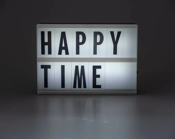 'HAPPY TIME 'dans une lightbox rétro Photos De Stock Libres De Droits