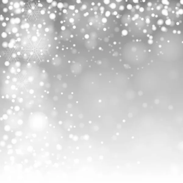 Realistici fiocchi di neve cadenti. — Vettoriale Stock