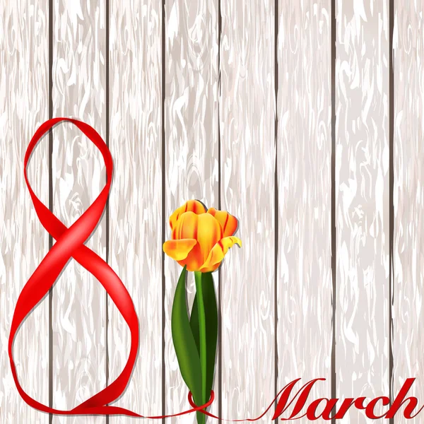 3 月 8 日。国際女性の日。女性の日にお祝いの言葉 — ストックベクタ