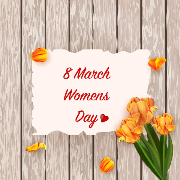 Mart 8. Dünya Kadınlar Günü. Kadınlar Günü için tebrikler — Stok Vektör