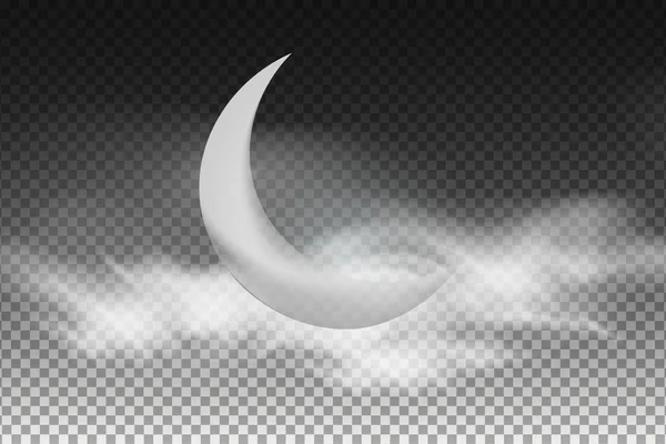 Blå måne på en transparent bakgrund. Vektorillustration, Eps 10 — Stock vektor