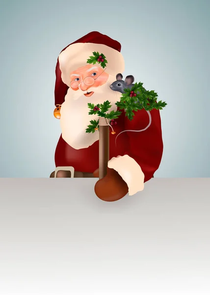 Kartka świąteczna z Mikołajem. — Wektor stockowy