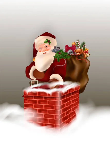 Vánoční blahopřání se Santa Clausem. — Stockový vektor