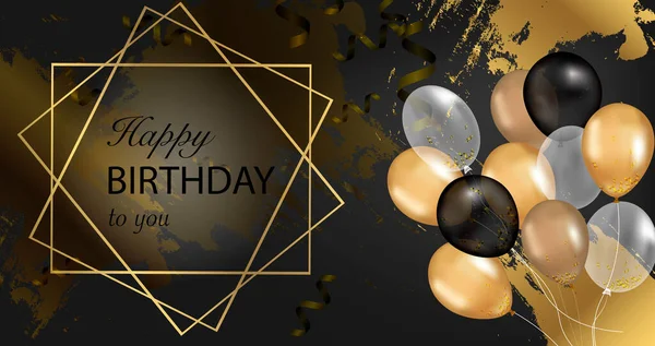Gold sparkles background Happy Birthday. Happy Birthday background. — Stock Vector