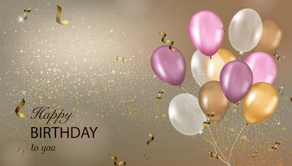 Golden funkelt Happy Birthday Hintergrund. Alles Gute zum Geburtstag. — Stockvektor
