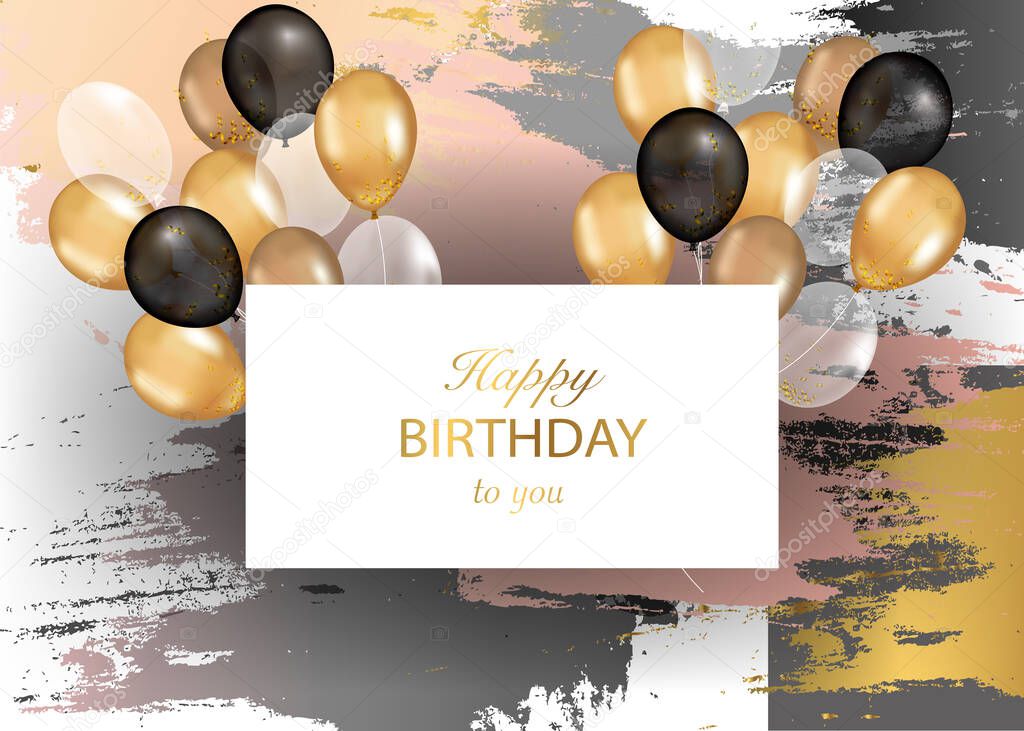 Gold sparkles background Happy Birthday. Happy Birthday background.