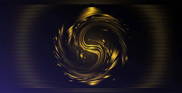 Zlaté tvary na tmavém pozadí 3D zlatá barva akvarel štětec — Stockový vektor