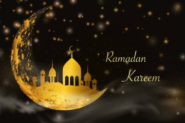 Altın parıltılı Ramazan Kareem arka planı.