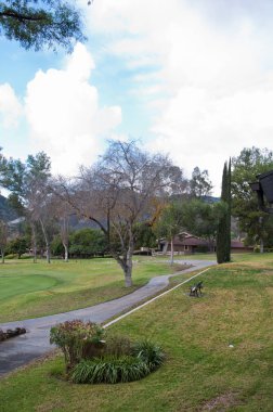 Central Park'ta bulutlar ile güneşli gün