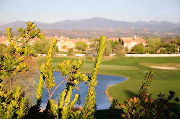 Sand bunkers at the beautiful golf course Stock Photo