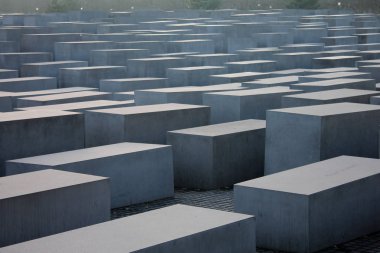 Mimar Peter Eisenmann, 4.7 dönümlük bir alana dizilmiş ve 2500 'den fazla geometrik düzenlenmiş sütunla kaplı bu heykeli tasarladı. Bitişikteki yeraltı müzesinde Yahudi soykırımı kurbanlarının isimleri bulunuyor..