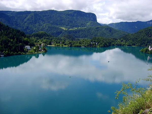 Panoramic view of Bled Lake, Slovenia — Stock Photo, Image