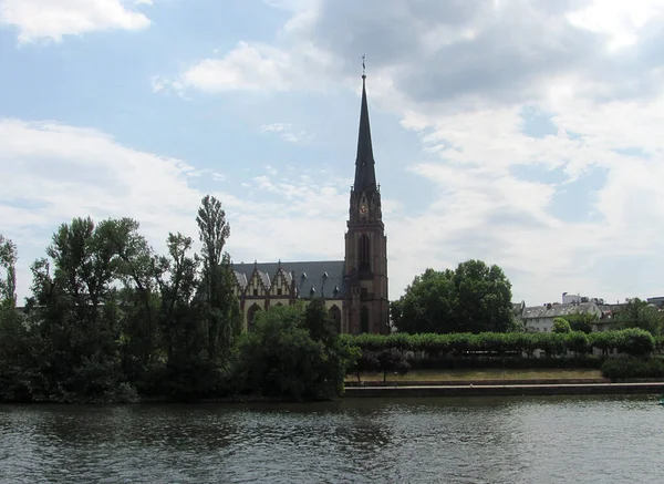 Frankfurt Alemania Julio 2015 Hermoso Paisaje Ciudad Largo Del Río — Foto de Stock