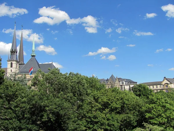 Vue Ensemble Ville Depuis Colline Luxembourg — Photo