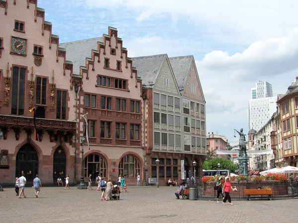 Φρανκφούρτη Γερμανία Ιουλίου 2015 Αρχαία Φρανκφούρτη Main Downtown Area River — Φωτογραφία Αρχείου