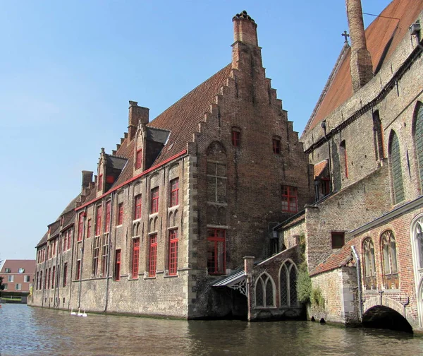 Paysage Avec Canal Eau Bruges Belgique — Photo