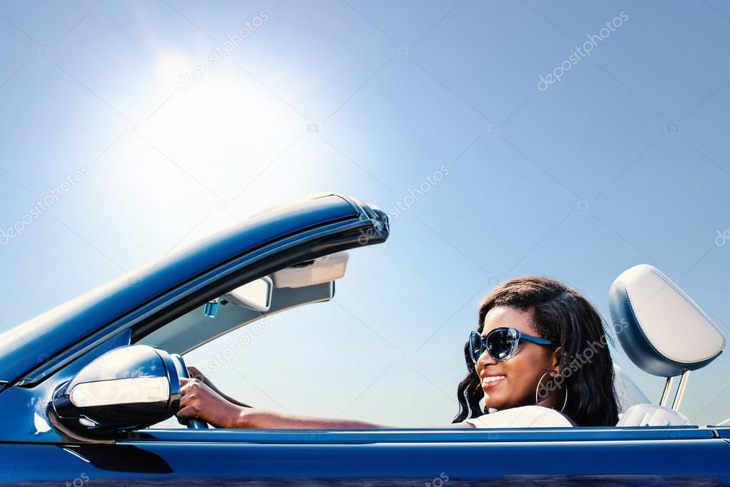 Young girl enjoying drive