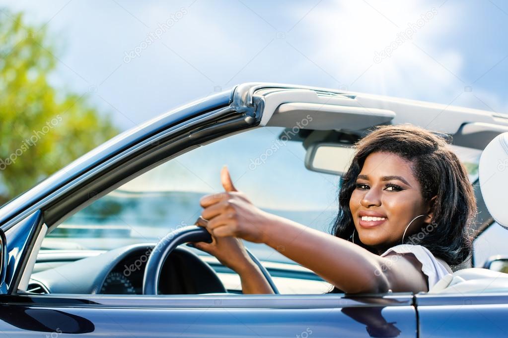 Cute young girl driver 