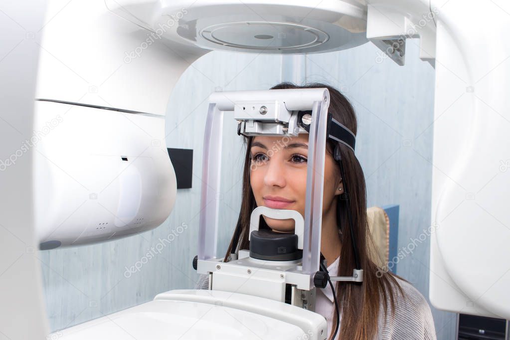 Woman having digital panoramic x-ray