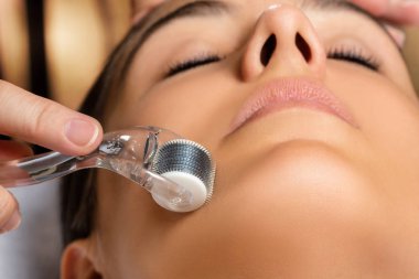 woman having beauty skin treatment clipart