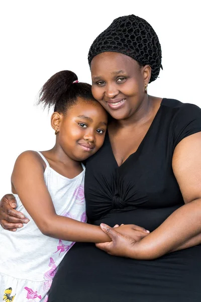 Close up retrato de pequena criança africana junto com a mãe — Fotografia de Stock