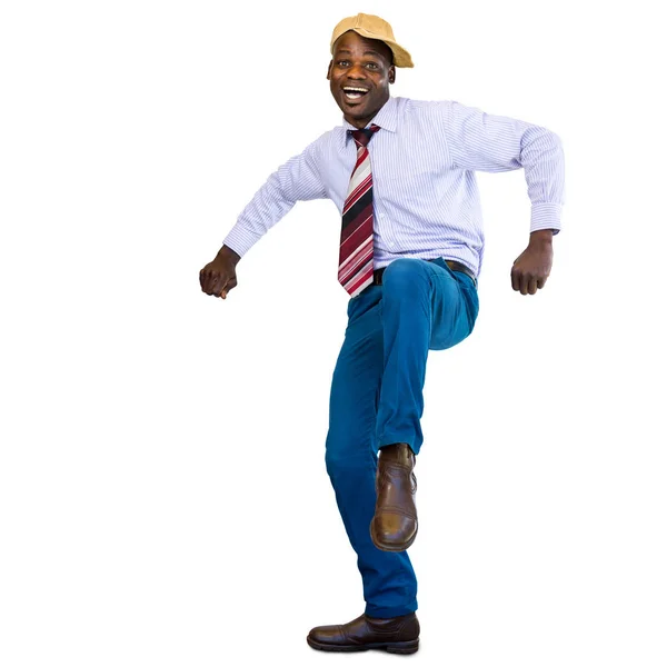 Счастливый танцующий бизнесмен — стоковое фото