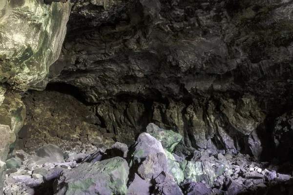 Binnenkant Vulkanische Grot Cueva Los Verdes Lanzarote Canarische Eilanden — Stockfoto