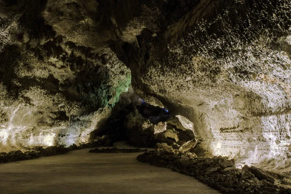 화산 동굴 - Cueva de los Verdes — 스톡 사진