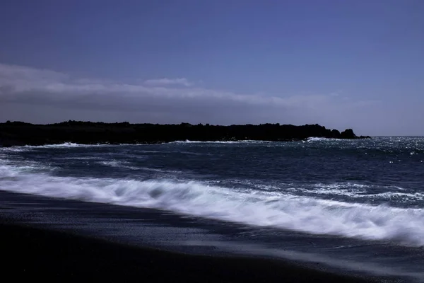 Musta Ranta Lähellä Golfoa Lanzarotea Kanariansaaria — kuvapankkivalokuva