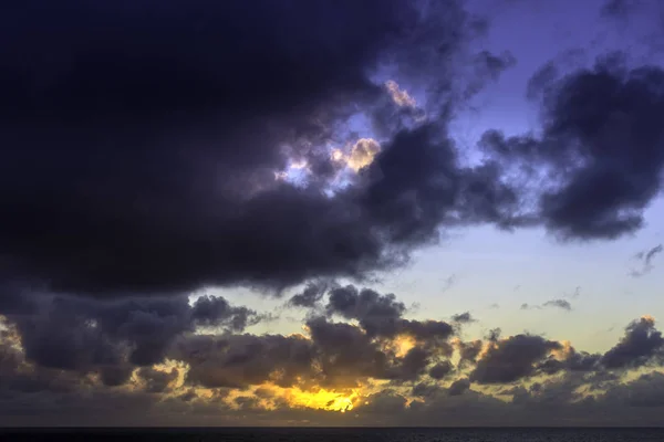 Lever Soleil Sur Océan Avant Tempête Lanzarote Îles Canaries — Photo