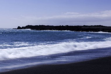 Siyah sahil yakınında El Golfo, Lanzarote, Kanarya Adaları, İspanya
