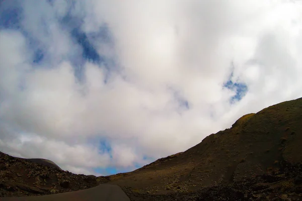 Estrada Para Lugar Nenhum Lanzarote Ilhas Canárias Espanha — Fotografia de Stock