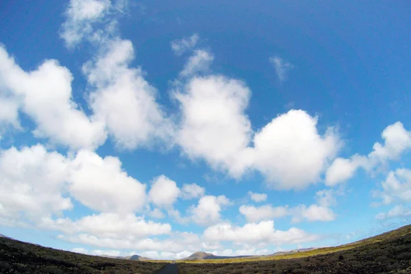 Estrada Para Lugar Nenhum Lanzarote Ilhas Canárias Espanha — Fotografia de Stock