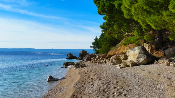 Morza Adriatyckiego Plaży Makarska Riwiera Chorwacja — Zdjęcie stockowe