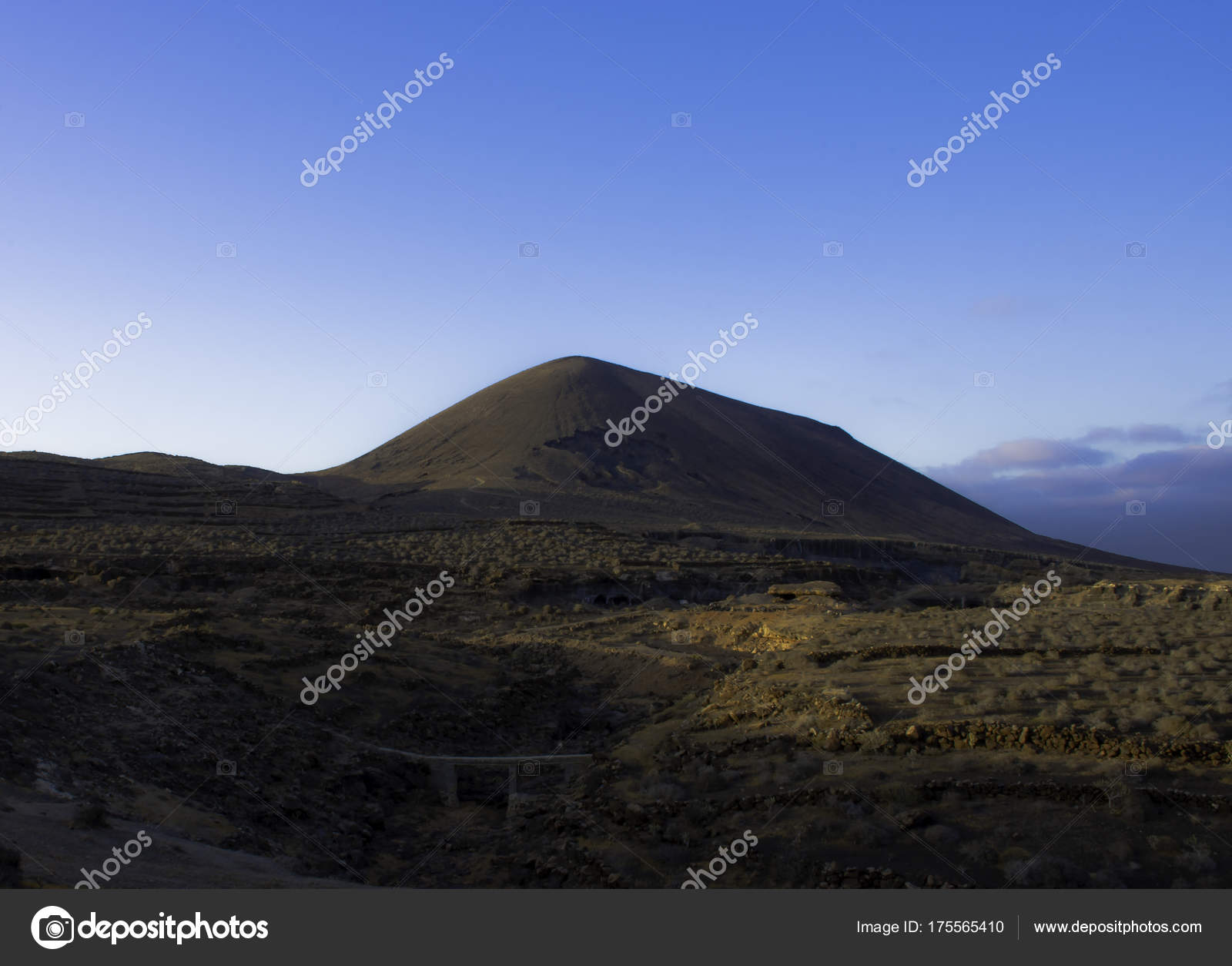 Coucher Soleil Sur Barranco Tenegime Guatiza Lanzarote îles