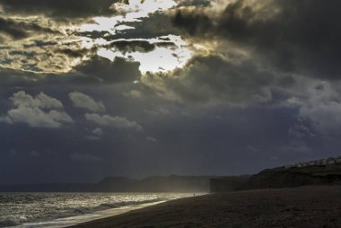 Günbatımı Devon Jurassic Coast, Dorset, İngiltere
