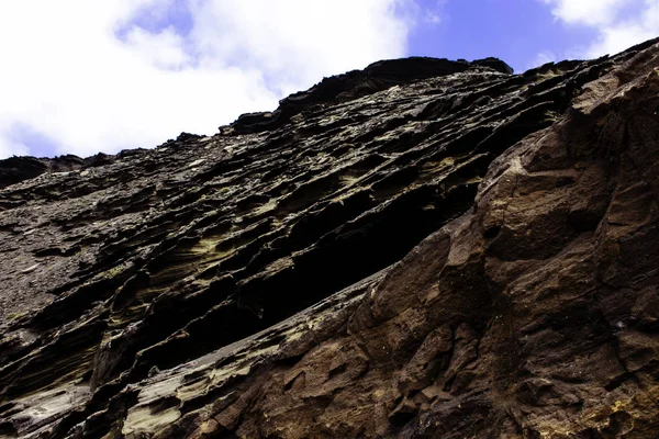 Вулканическая Стена Лаго Верде Эль Голани Лароте Канарские Острова Фелипе — стоковое фото