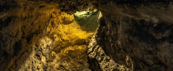 Caverna Vulcânica Cueva Los Verdes Lanzarote Ilhas Canárias — Fotografia de Stock