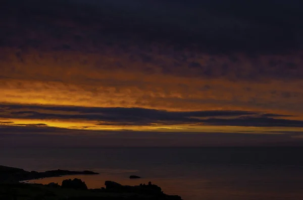 Solnedgång Cornwall Ives Cornwall Storbritannien — Stockfoto