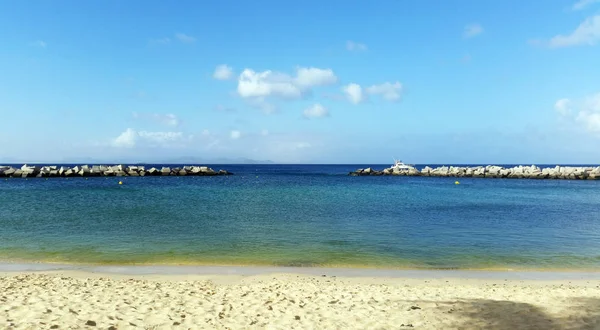 Praia Areia Oceano Atlântico Lanzarote Ilhas Canárias Espanha — Fotografia de Stock