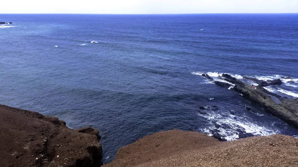 Océano Rocas Playa Negra Cerca Golfo Lanzarote Islas Canarias España — Foto de Stock
