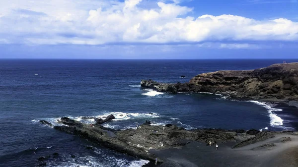 Océano Rocas Playa Negra Cerca Golfo Lanzarote Islas Canarias España — Foto de Stock