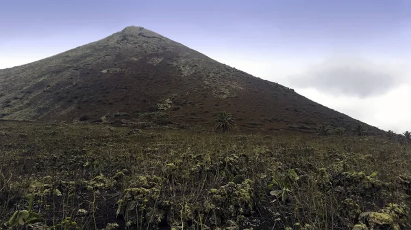 Vulkán Corona Szőlő Völgy Lanzarote Canary Islands Spanyolország — Stock Fotó
