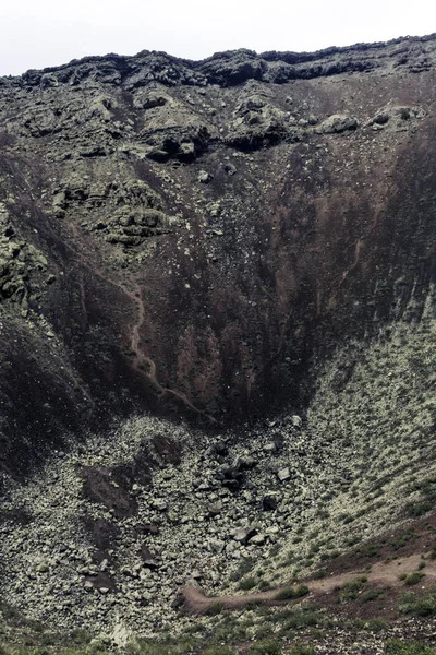 Dentro Cratera Vulcão Corona Lanzarote Ilhas Canárias — Fotografia de Stock