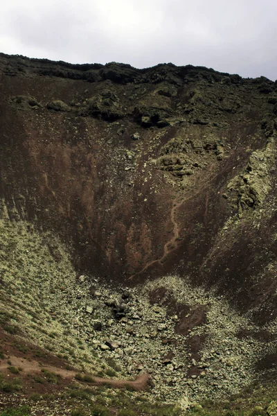 Внутри Кратера Вулкана Корона Лансароте Канарские Острова — стоковое фото