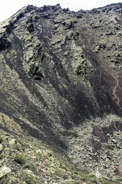 Dentro Del Cráter Volcán Corona Lanzarote Islas Canarias — Foto de Stock