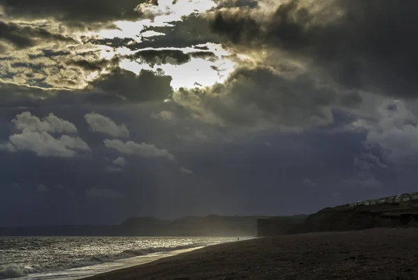英国德文郡侏罗纪海岸日落 — 图库照片