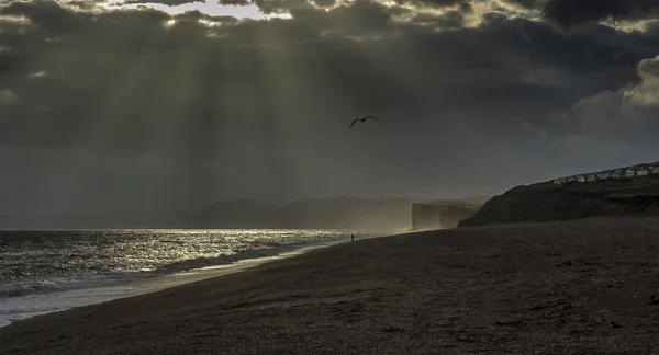 Günbatımı Devon Jurassic Coast Dorset Ngiltere — Stok fotoğraf