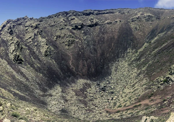 Interiorul Craterului Unui Vulcan Corona Lanzarote Insulele Canare — Fotografie, imagine de stoc