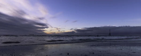克罗斯比海滩的日落 克罗斯比 利物浦 — 图库照片